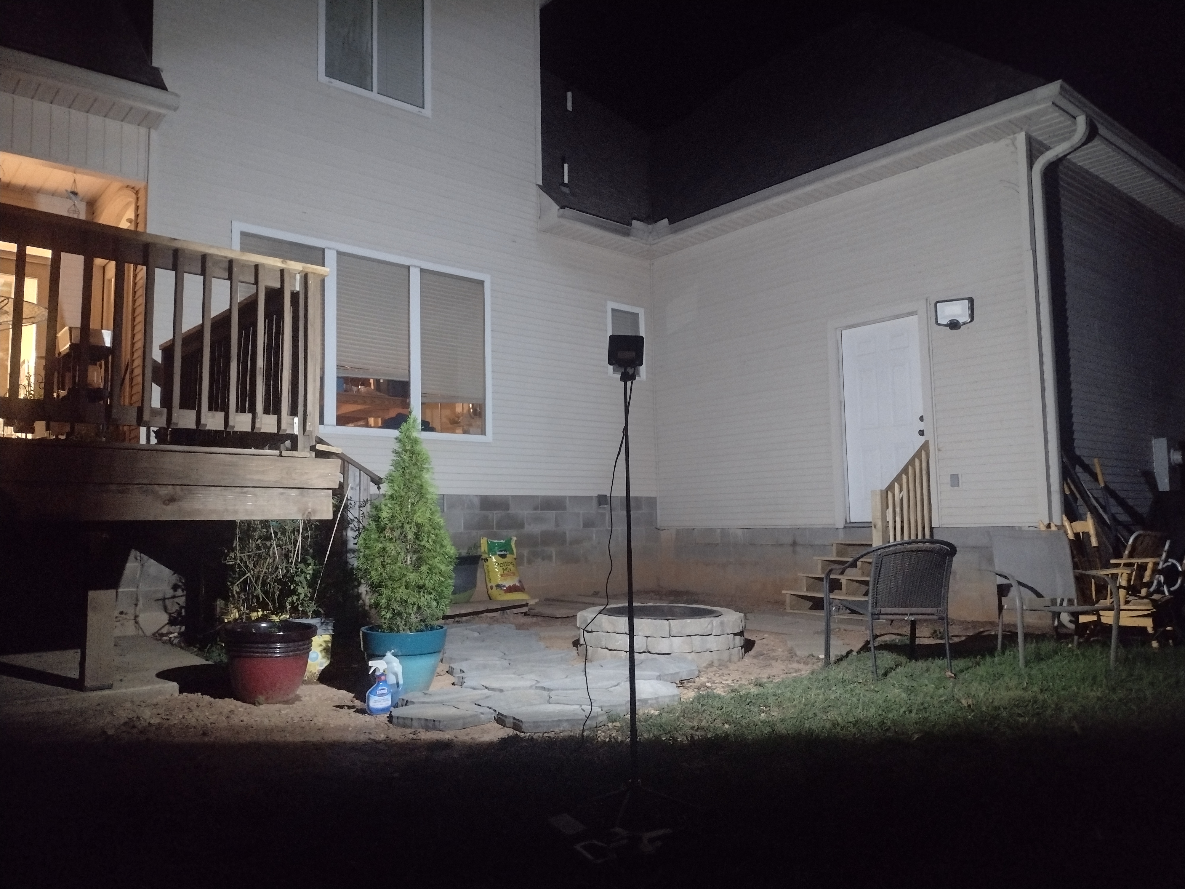 House Illuminated By Floodlight
