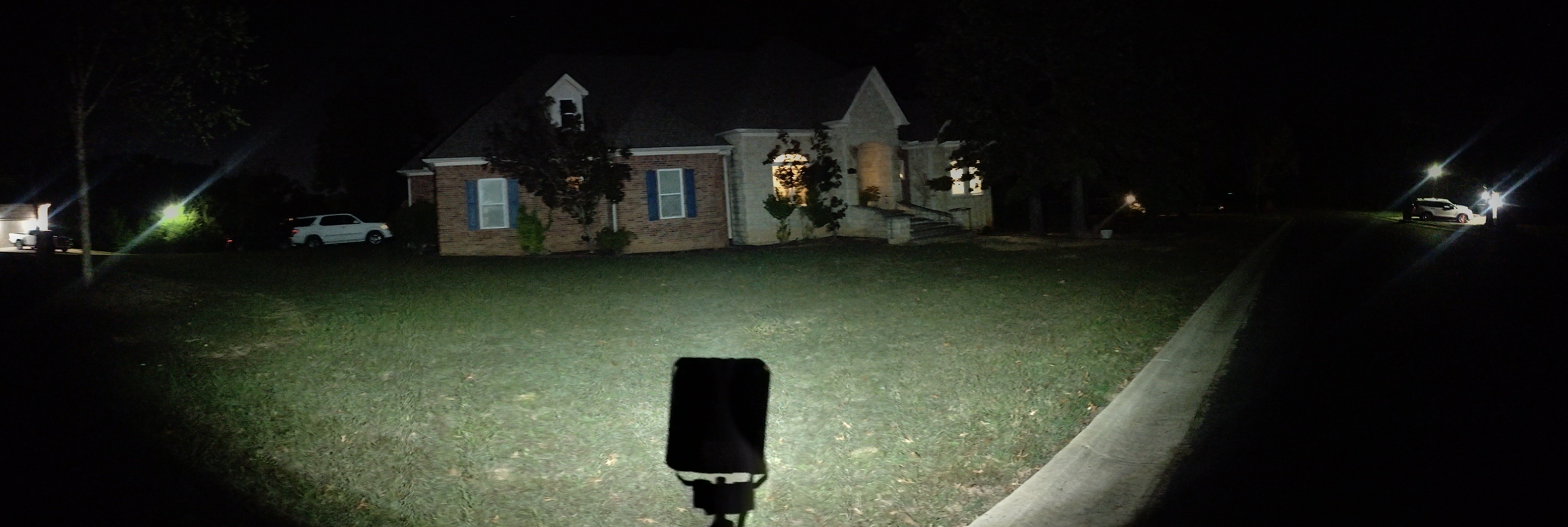 House Illuminated By Floodlight