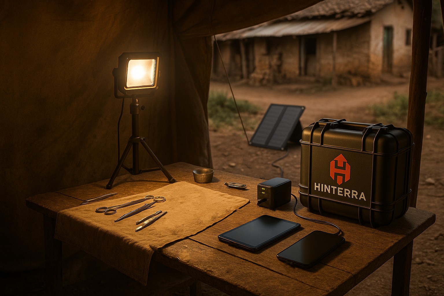 Case, battery, and floodlight layout