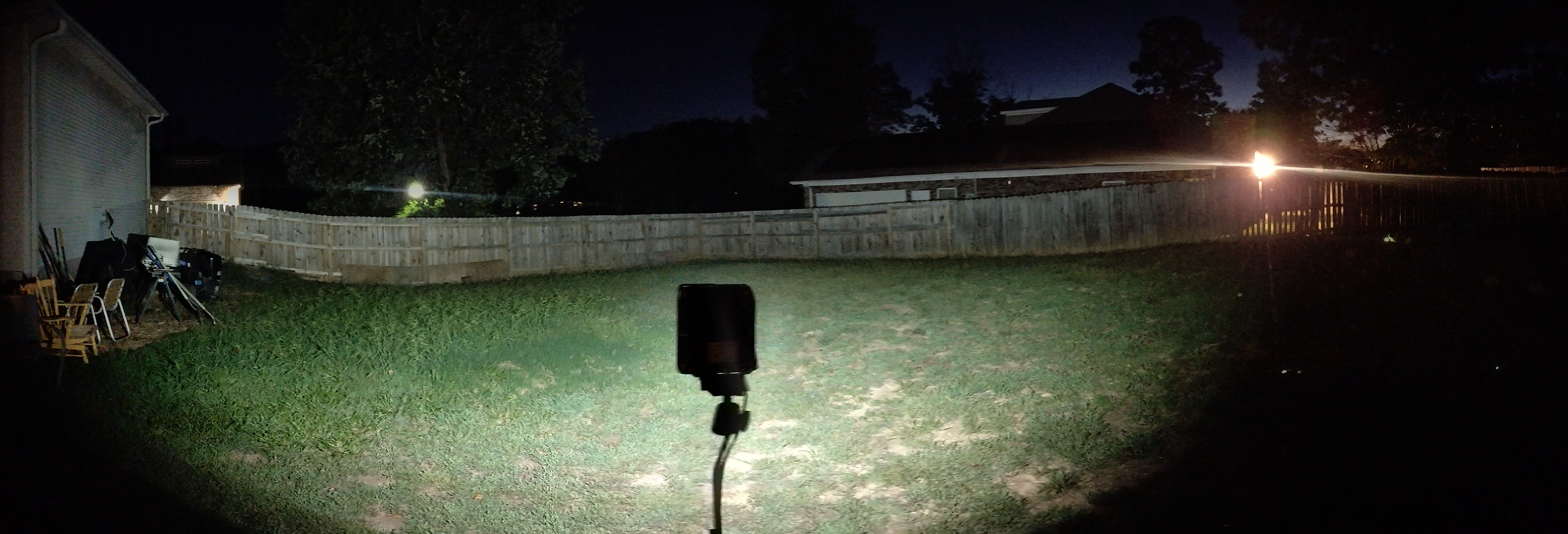 Backyard Illuminated By Floodlight